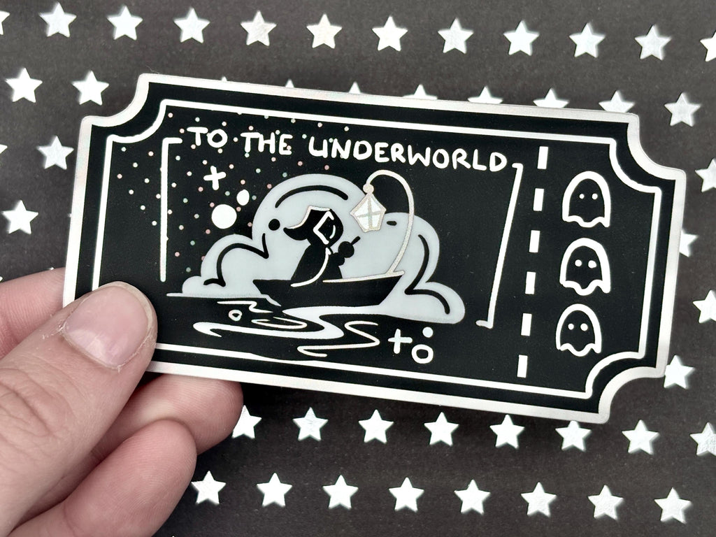 Metallic Underworld Ticket Vinyl Sticker | Shiny Foil Ticket Sticker | Waterproof Durable