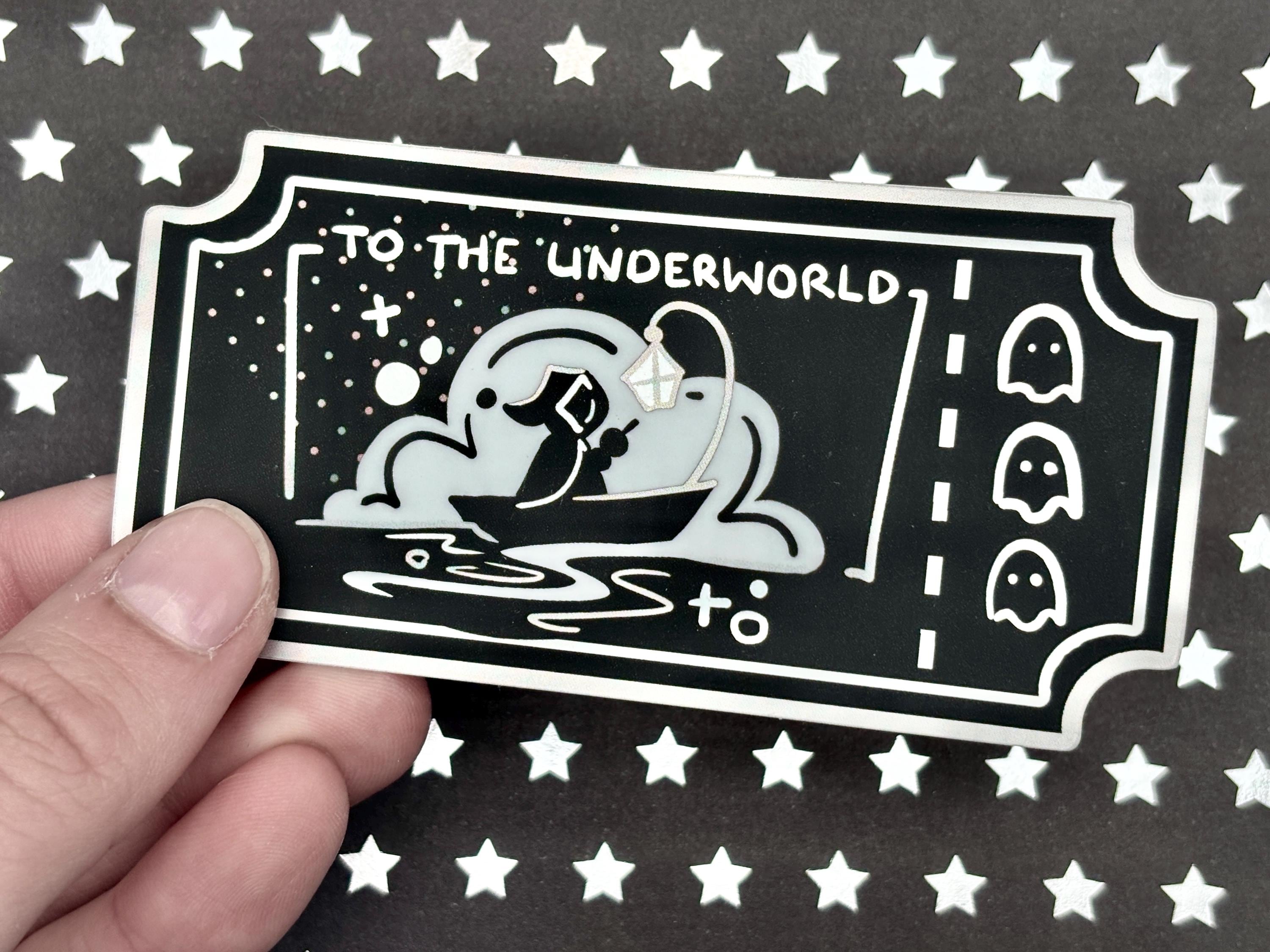 Metallic Underworld Ticket Vinyl Sticker | Shiny Foil Ticket Sticker | Waterproof Durable