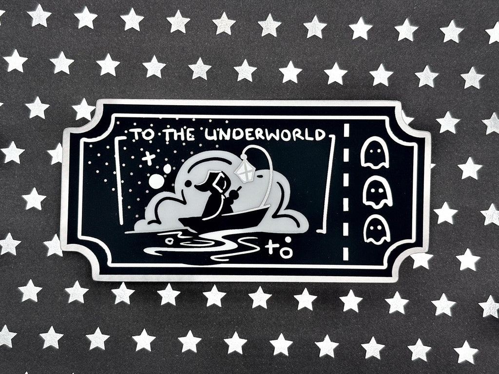 Metallic Underworld Ticket Vinyl Sticker | Shiny Foil Ticket Sticker | Waterproof Durable