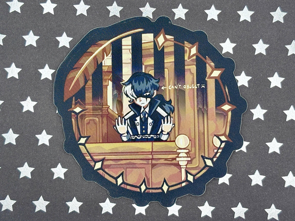 Simon Blackquill Sticker | Holographic Waterproof Vinyl Sticker | Ace Attorney Prosecutor | Gyakuten Saiban