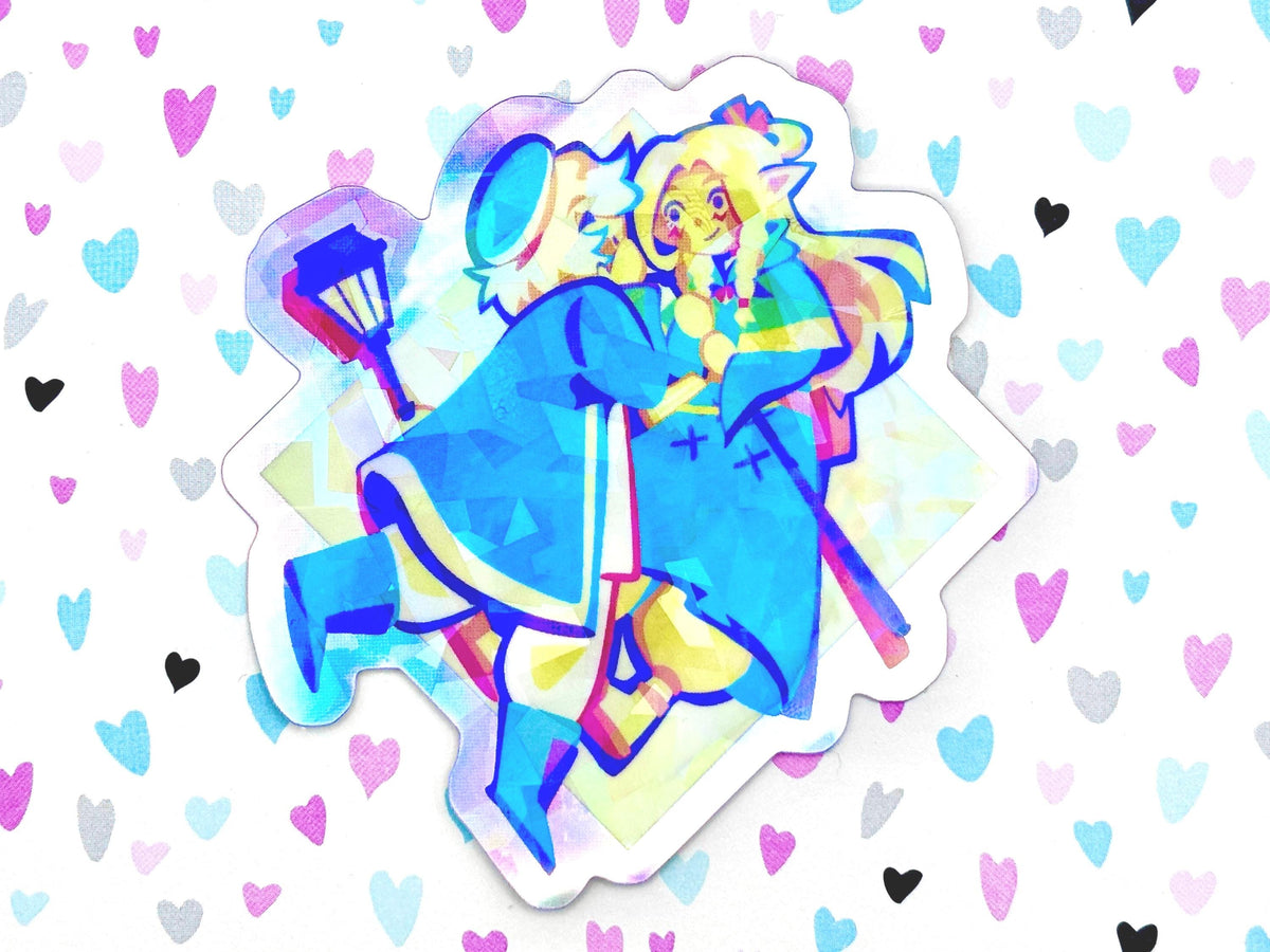 Falin & Marcille Sticker (Farcille) | Holographic Waterproof Vinyl Sticker | Dungeon Meshi / Delicious in Dungeon | Yuri