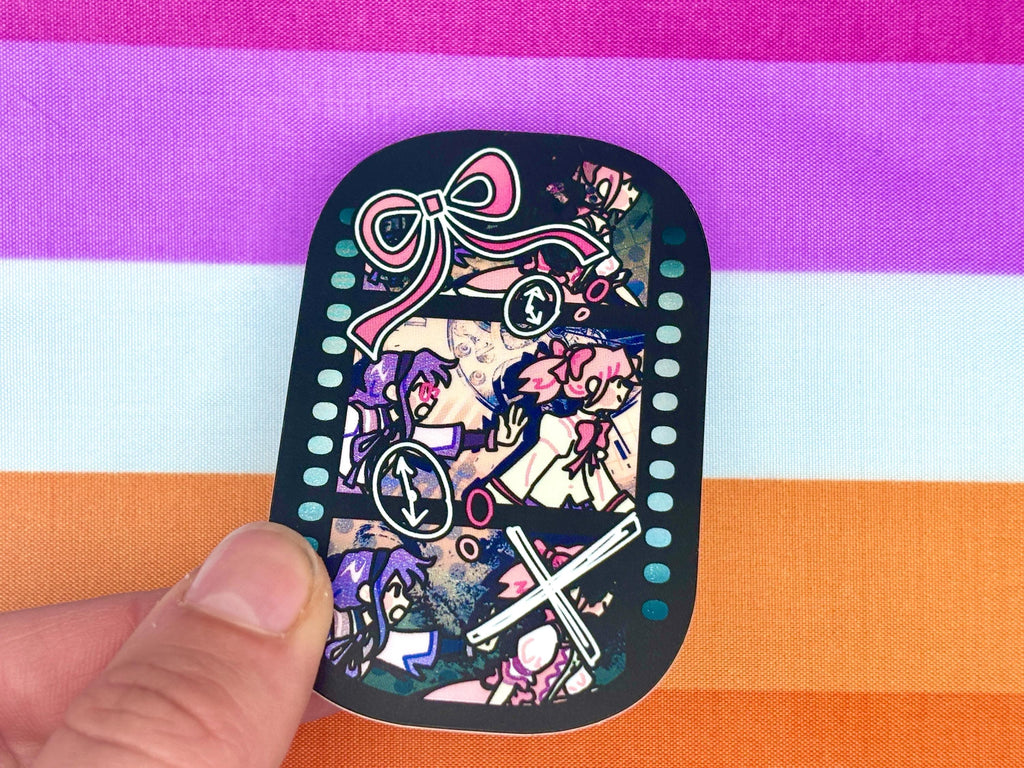 Madoka and Homura Sticker (Homumado) | Holographic Waterproof Vinyl Sticker | Madoka Magica | Yuri