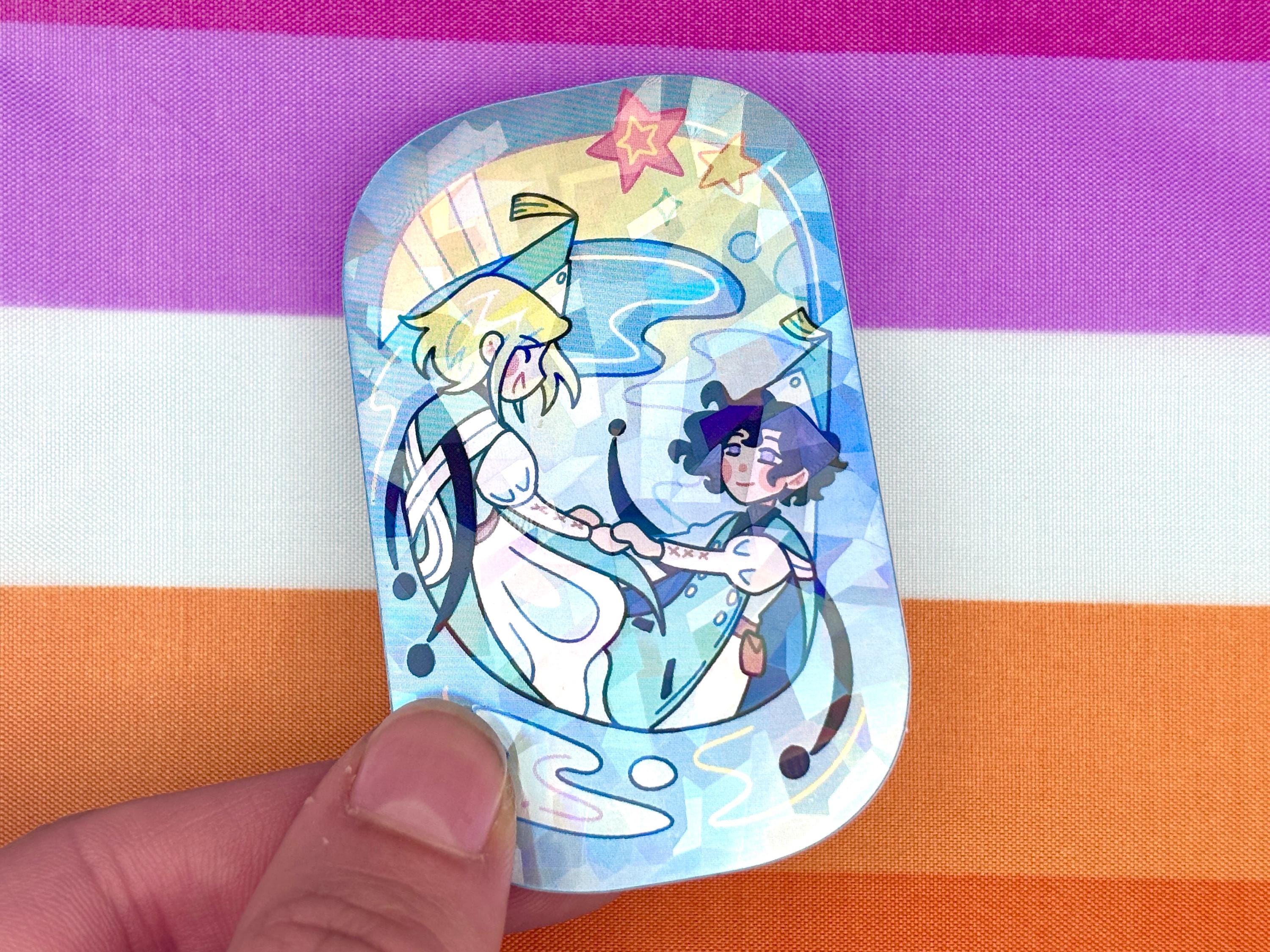 Coco and Agott Sticker (Arkco) | Holographic Waterproof Vinyl Sticker | Witch Hat Atelier | Yuri
