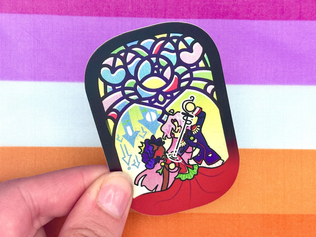 Utena and Anthy Sticker (Utenanthy) | Holographic Waterproof Vinyl Sticker | Revolutionary Girl Utena | Yuri