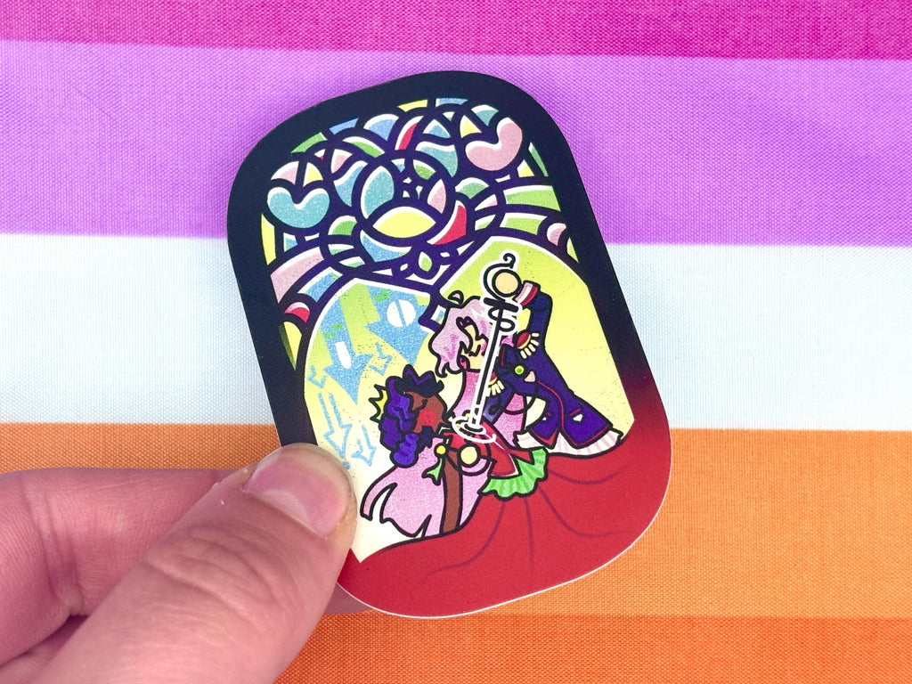 Utena and Anthy Sticker (Utenanthy) | Holographic Waterproof Vinyl Sticker | Revolutionary Girl Utena | Yuri