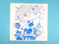 Whimsical Clown Risograph Print | Carnival Circus Cat & Princess