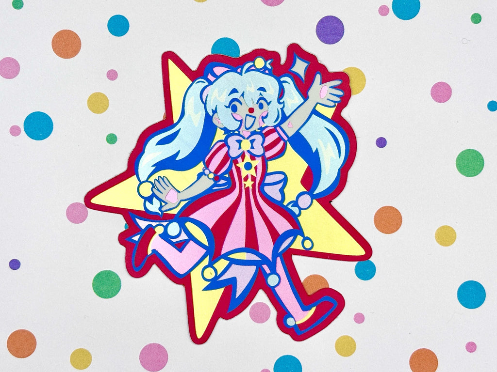 Clown Themed Hatsune Miku Sticker Holographic Vinyl Vocaloid Clowncore