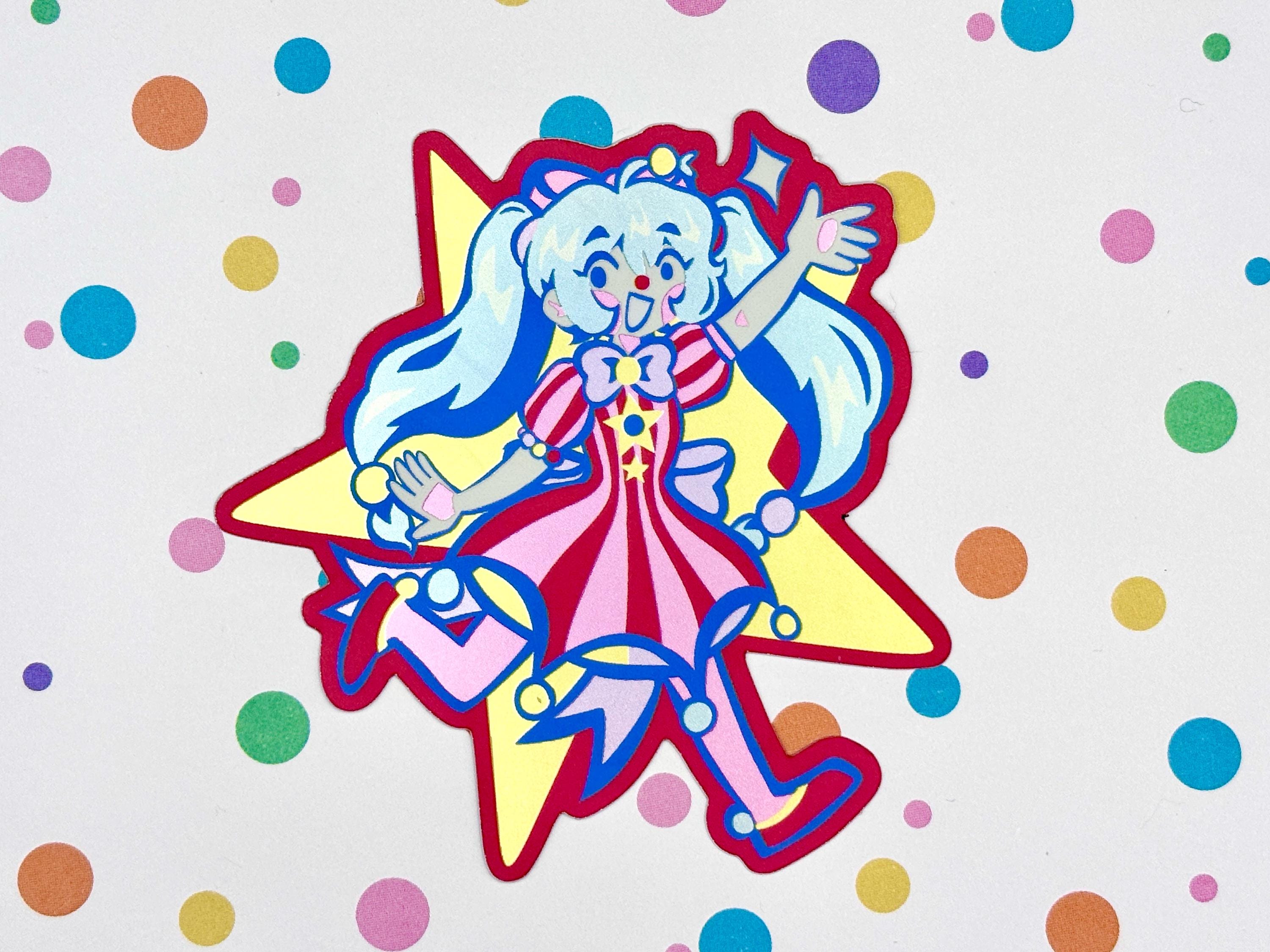 Clown Themed Hatsune Miku Sticker Holographic Vinyl Vocaloid Clowncore