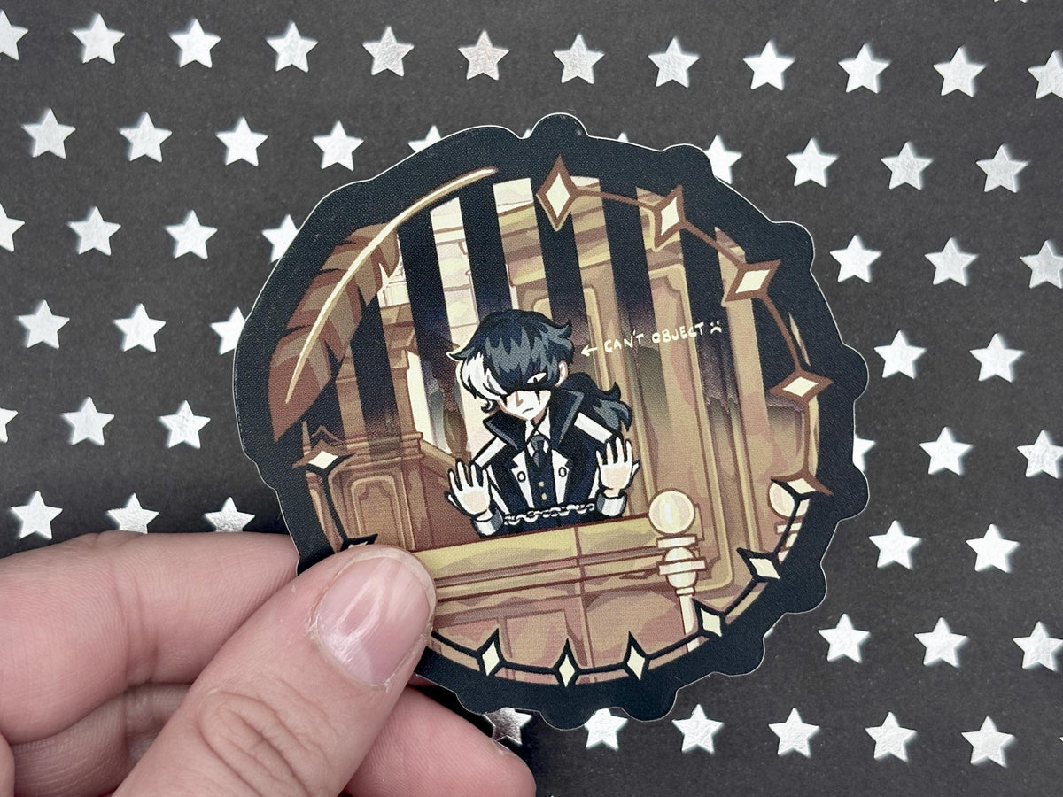 Simon Blackquill Sticker | Holographic Waterproof Vinyl Sticker | Ace Attorney Prosecutor | Gyakuten Saiban