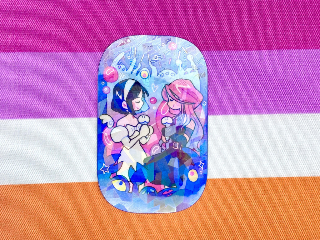 Mizi and Sua Sticker (Mizisua) | Holographic Waterproof Vinyl Sticker | Alien Stage | Yuri