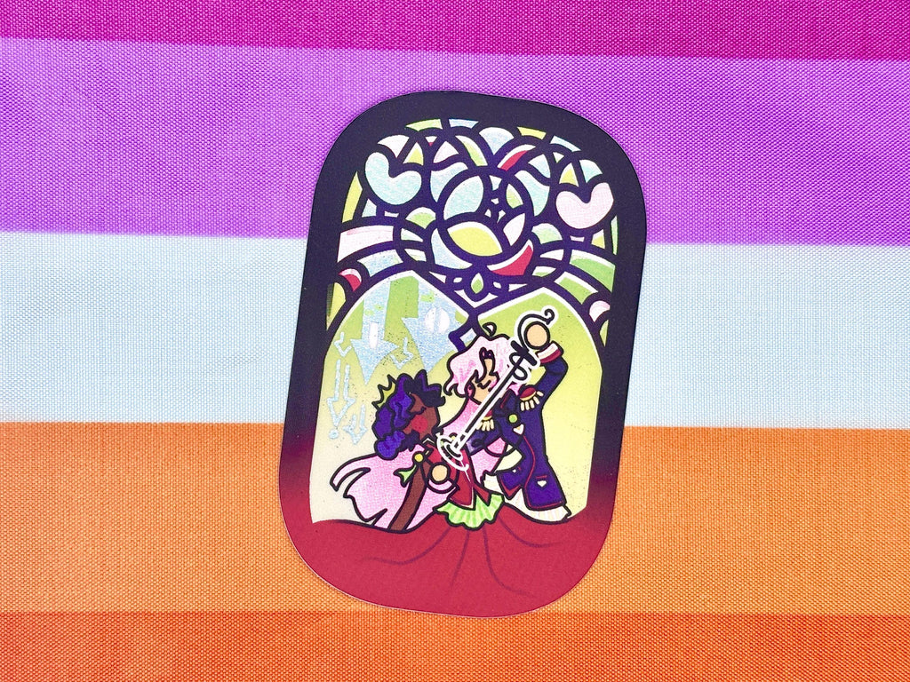 Utena and Anthy Sticker (Utenanthy) | Holographic Waterproof Vinyl Sticker | Revolutionary Girl Utena | Yuri