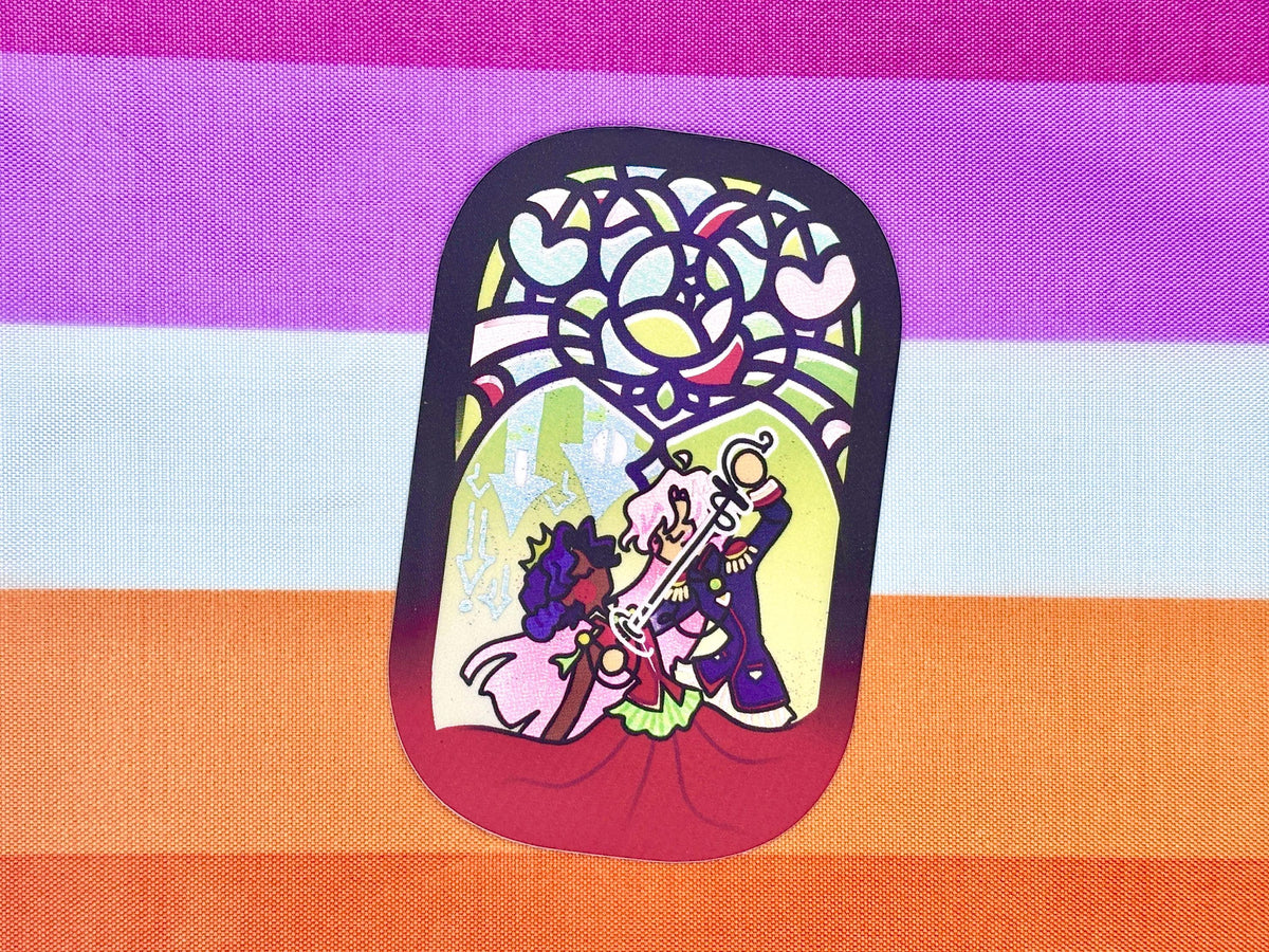 Utena and Anthy Sticker (Utenanthy) | Holographic Waterproof Vinyl Sticker | Revolutionary Girl Utena | Yuri