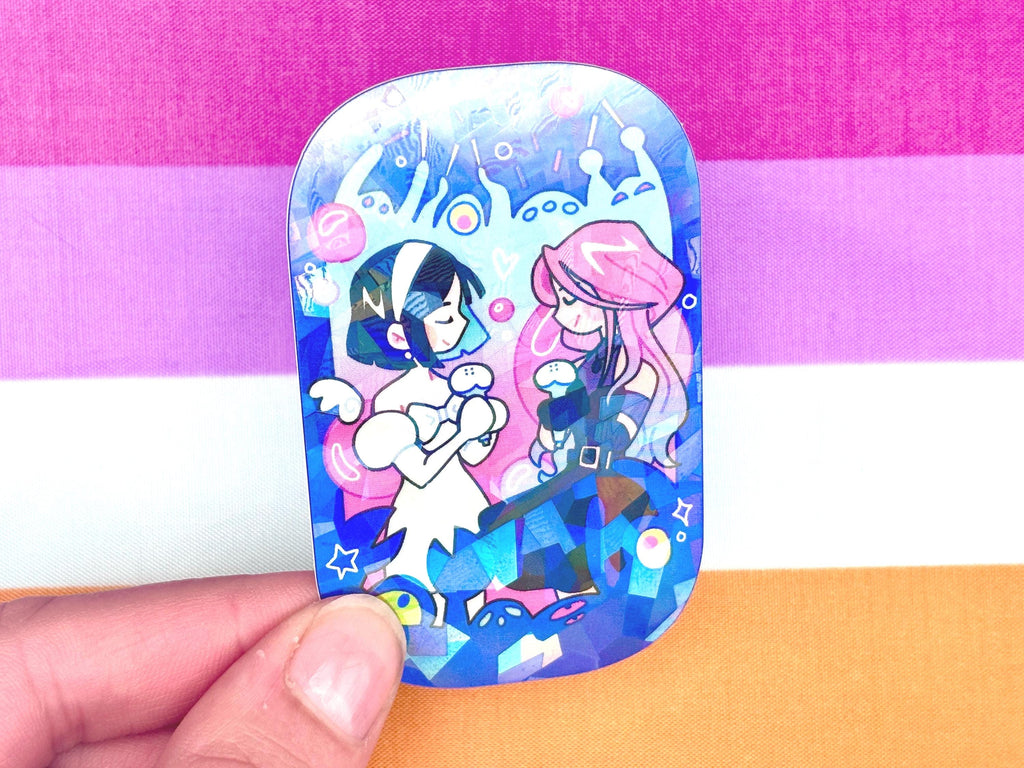 Mizi and Sua Sticker (Mizisua) | Holographic Waterproof Vinyl Sticker | Alien Stage | Yuri