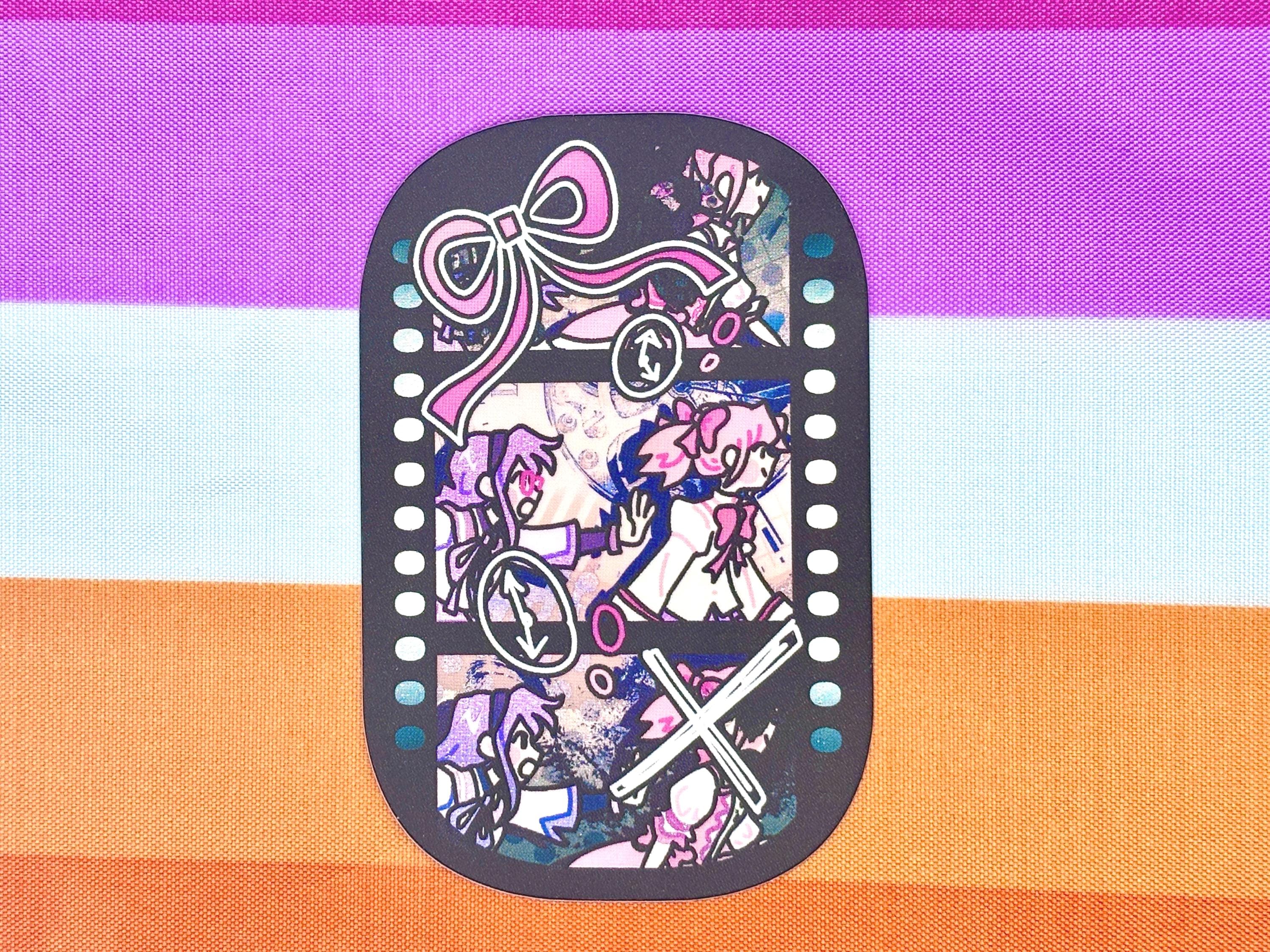 Madoka and Homura Sticker (Homumado) | Holographic Waterproof Vinyl Sticker | Madoka Magica | Yuri