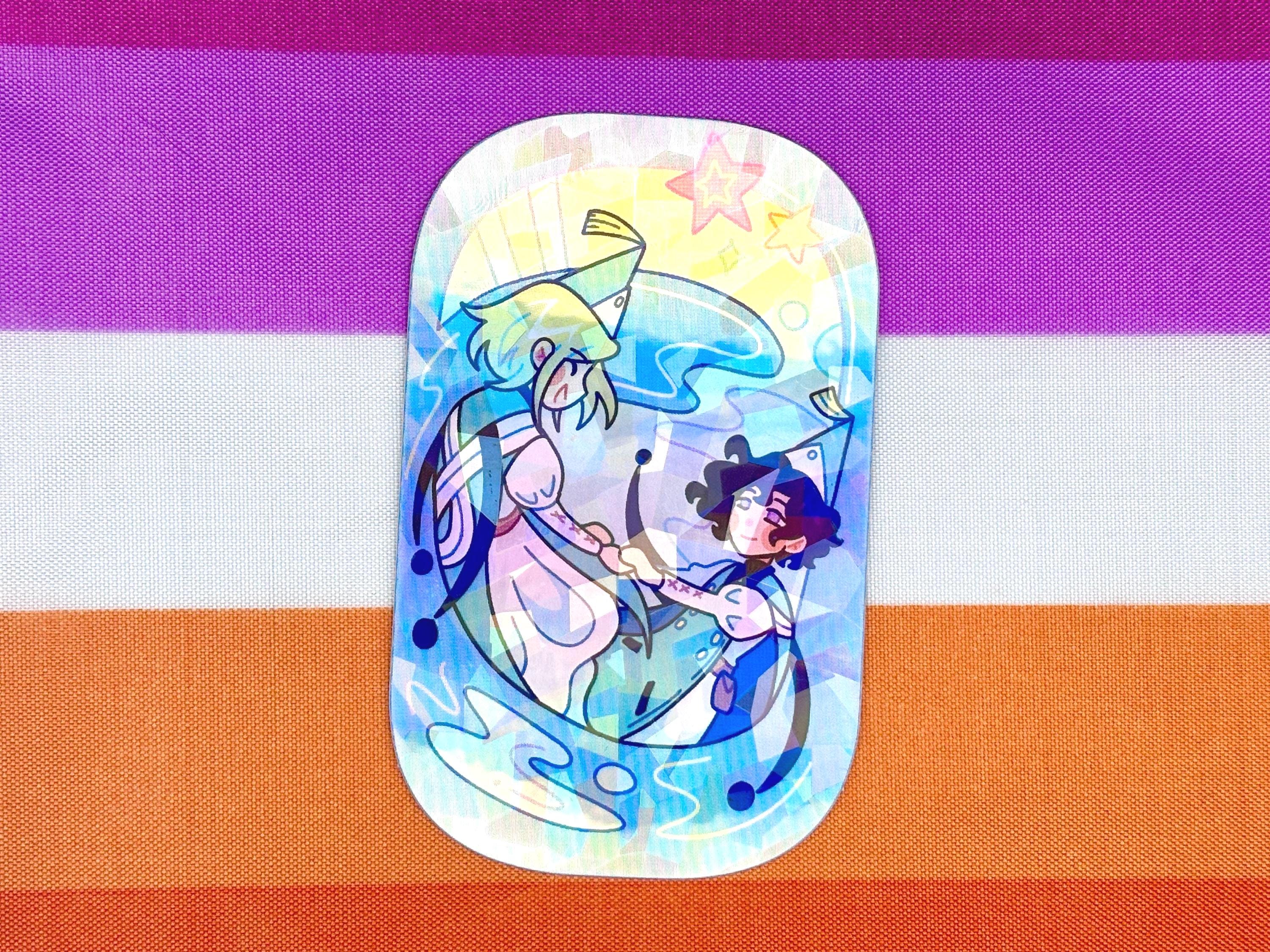 Coco and Agott Sticker (Arkco) | Holographic Waterproof Vinyl Sticker | Witch Hat Atelier | Yuri